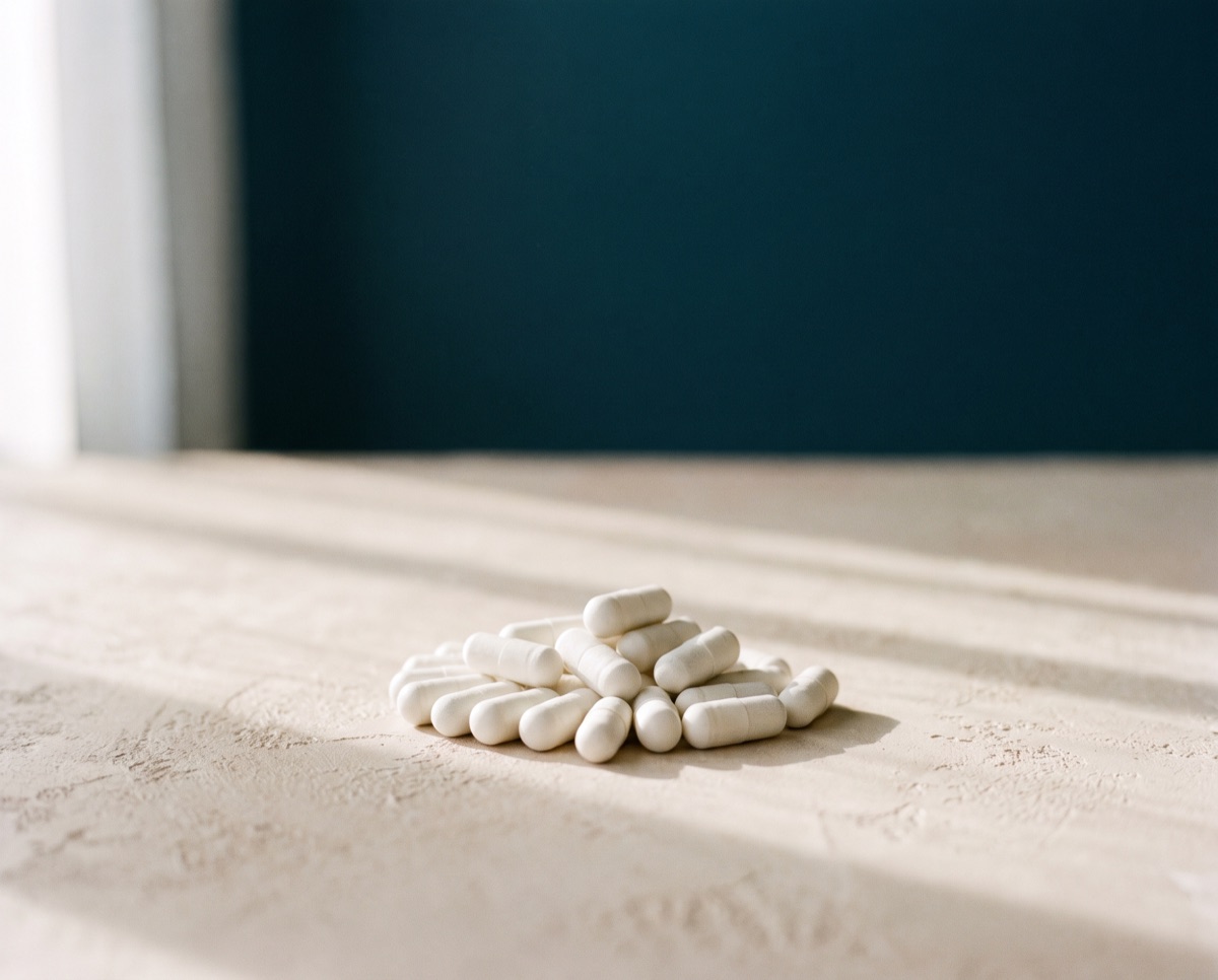 White magnesium glycinate capsules